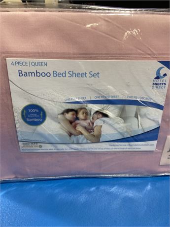 Hotel Sheets Direct 100% Bamboo - Queen Sheet & 2 Pillowcase-Rose Pink