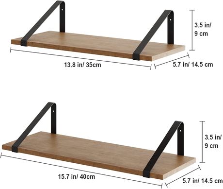 RRG Natural Wood Floating Shelves