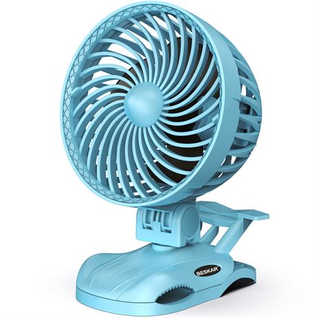 BESKAR Small Clip on Fan - Personal USB Fan 6 Inch