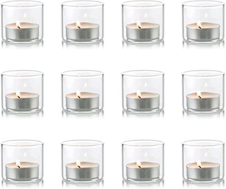 Clear Glass Votive Candle Holders-12 Mini Tealight Holder 1.8" x 1.57 "