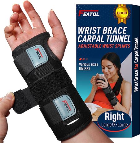 FEATOL Wrist Brace for Carpal Tunnel