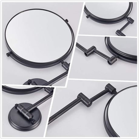 Cavoli Black Wall Mounted Mirror 10x Magnification for Bathroom