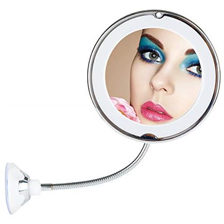 8" Magnifying Mirror w/Light Lighted Makeup Mirror w/ Magnification