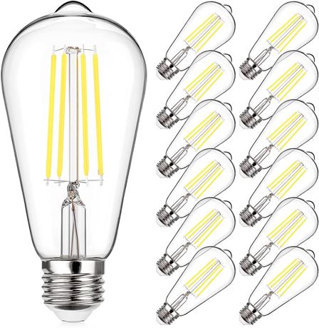 MAXvolador Vintage LED Edison Bulb - 12 Pack