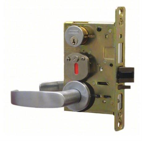 SARGENT Mortise Lockset: 1, 8200 Rose, Satin Chrome, Sargent LA, Different, ANSI