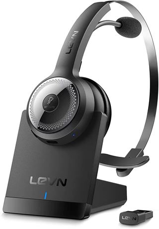 LEVN Bluetooth 5.0 Headset, Wireless Headset w/ Microphone