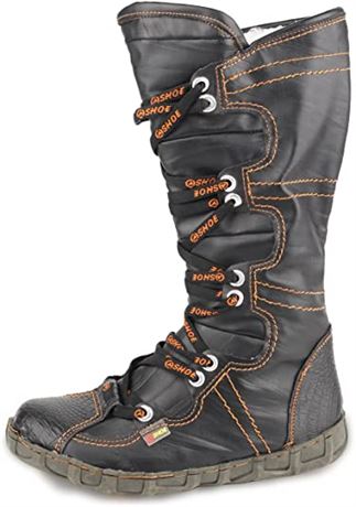 CHSHOER Snake-Embossed Leather Women's Tall Boot