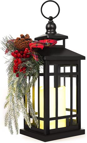 Metal Christmas Vintage Candle Lanterns with Led Light