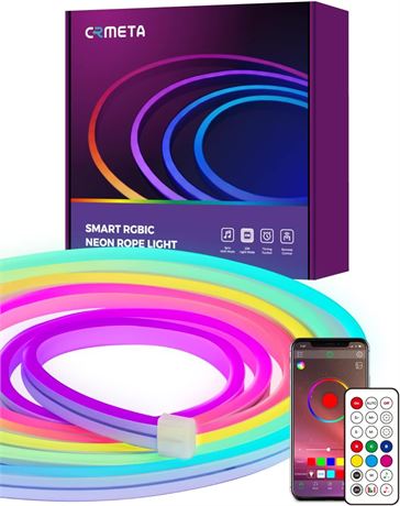 CRMETA RGB LED Neon Rope Light - 10ft