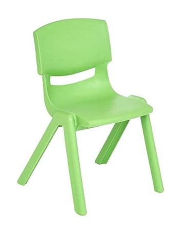 Amazon Basics 12" Classroom Stackable Resin Chair, Green, 6-Pack