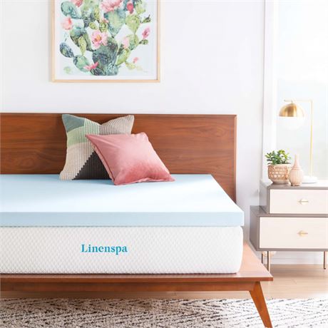 LINENSPA 3 Inch Gel Memory Foam Topper, King