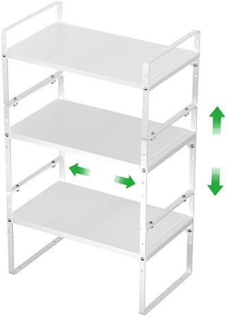 WEJIPP Cabinet Organizer White,8.07",3 Packs