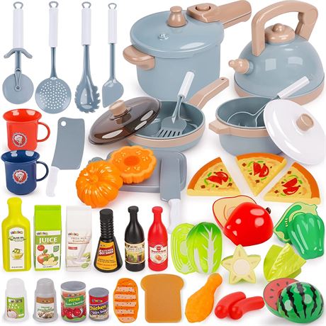 Shimirth Pretend Play Kitchen Accessories Playset, 38Pcs