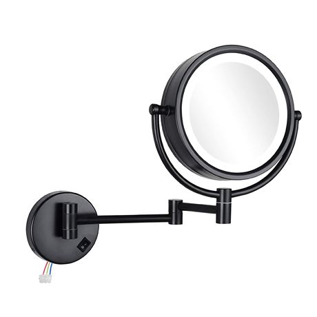 Wall Mounted Hardwired Makeup Mirror w/LEDs and 10x Magnification