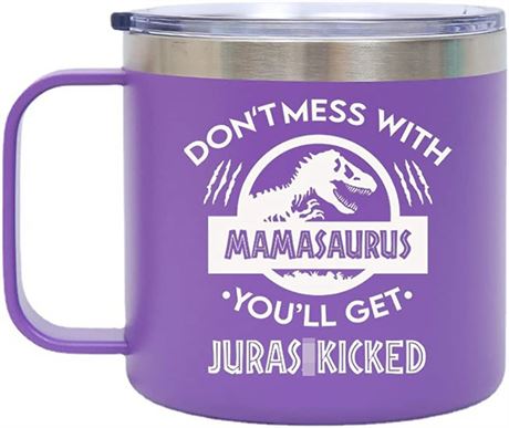 14oz Tumbler MamaSaurus with Lid