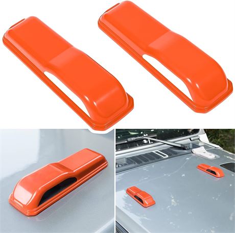 Engine Hood Hinge Cover Trim for Jeep Wrangler - Orange - 2 Pack