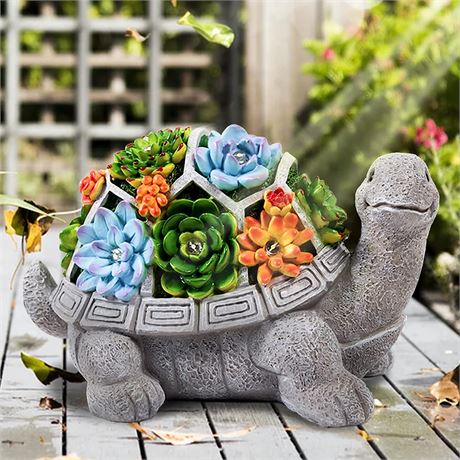 LESES Solar Garden Turtle Statues