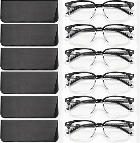 NOVIVON 6 Pack Reading Glasses Blue Light Blocking