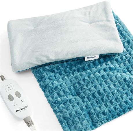 Bedsure Weighted Heating Pad with Massager 12� x 24�,Teal