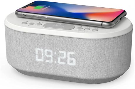 i-box Bedside Radio Alarm Clock wUSB Charger Bluetooth Speaker