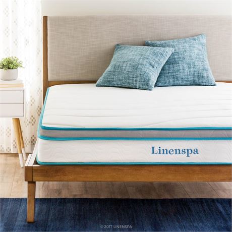 LINENSPA 8 Inch Memory Foam and Innerspring Hybrid Mattress, Twin