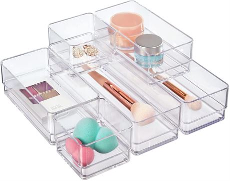 STORi SimpleSort 6-Piece Stackable Clear Drawer Organizer