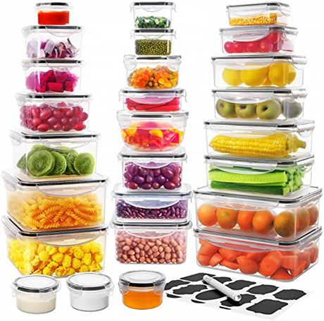 52 PCS Food Storage Containers Set with Airtight Lids