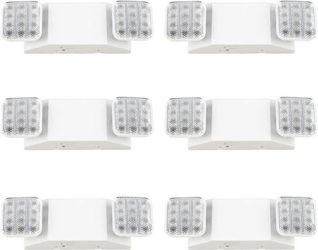 Sunco Lighting Emergency Lights Hard Wired, 120-277V 6 Pack