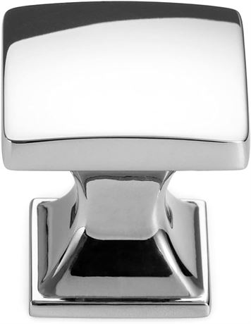 KOOFIZO Curved Square Top Cabinet Knob Polished Chrome- 10 Pack