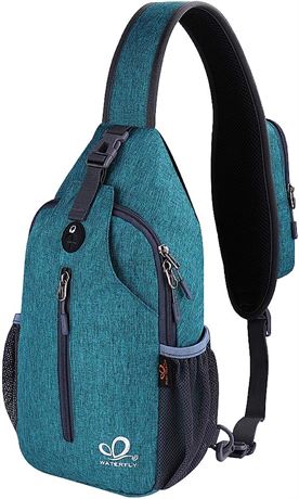 WATERFLY Crossbody Sling Backpack - Teal Blue