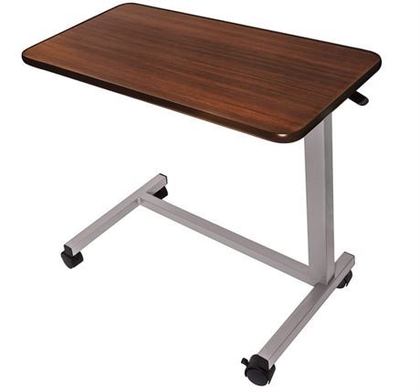 Vaunn Medical Adjustable Overbed Table, Hospital/Home Medical Use