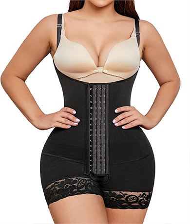 SHAPERX Shapewear Tummy Control High Compression Body Shaper - Black - Small