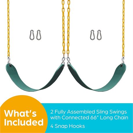 Jungle Gym Kingdom Swings - Pack of 2 Swing Seat Replacement Kit