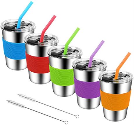 Vermida Kids Cups with Straws and Lids,12oz Spill Proof