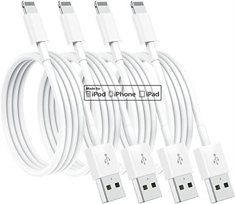 4 Pack [Apple MFi Certified] Apple Charging Cables 6ft