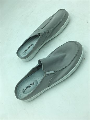 Dream Pairs: Mules Silp On Lightweight Breathable Shoes - Women-Grey - 7.5