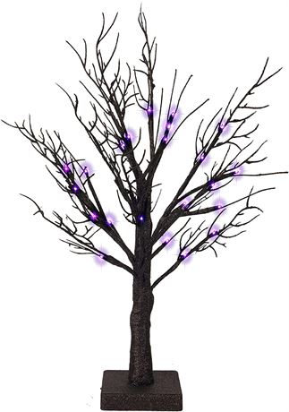 FUNPENY Halloween Lighted Black Birch Tree