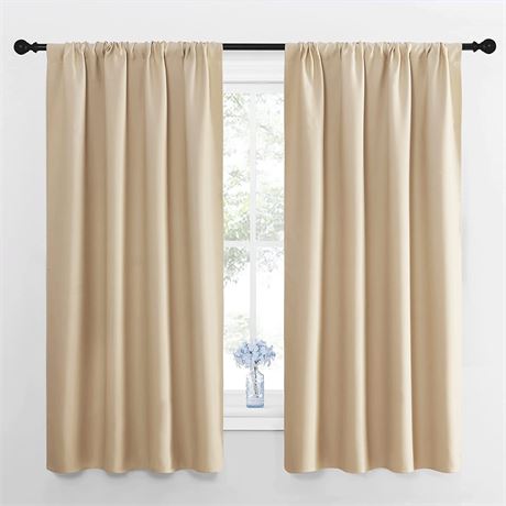 NICETOWN Darkening Curtain -(Set of 2 Panels, 42 x 63 Inch, Biscotti Beige)