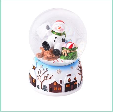 Lightahead Polyresin Musical Christmas Snow Globe & music playing (SnowMan)