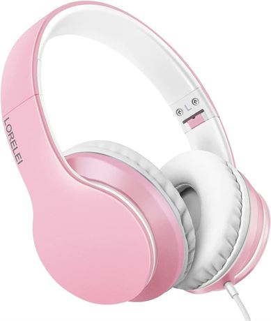 LORELEI X6 Over-Ear Headphones with Microphone Foldable & Portable (Pearl Pink)