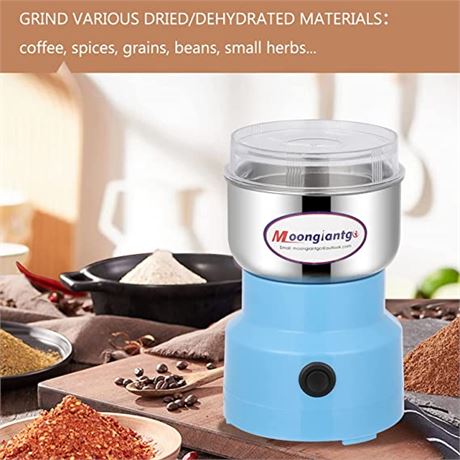 Moongiantgo Mini Electric Spice/Coffee Grinder, Whit