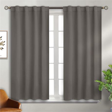 BGment Grey Blackout Curtains for Bedroom - 38 x 45 Inch