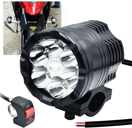 Motorcycle Led Driving Light With Switch - Waterproof