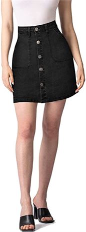 Lexi Womens Super Comfy Stretch Denim Skirt, Size 10, Black