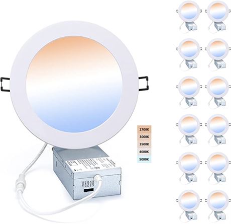 POPANU LED Canless Recessed Downlight Ultra-Thin - 6" Dimmable