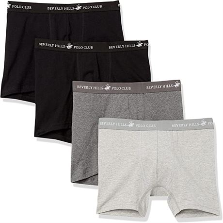 Beverly Hills Polo Club Men's 4 Pack Solid Boxer Brief