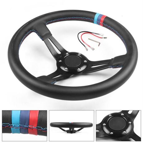 Dyno Racing, 350mm 14" Deep Dish 6 Bolt Universal Steering Wheel