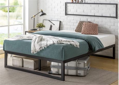 Priage by ZINUS Black Metal Platform Bed Frame