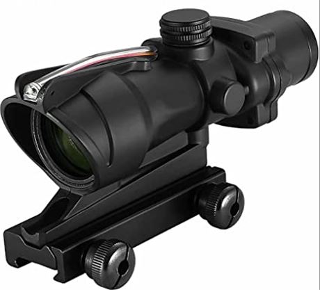 CRUSHUNT 4x32 Scope Red Chevron Fiber Scope Glass