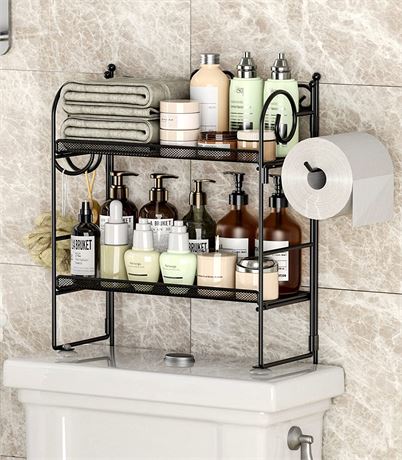 Bathroom Organizer Over Toilet - 2 Tier Bathroom Storage Shelf